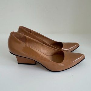 NEW without box - Dutch designer Eijk "Jo" patent leather camel pumps size 41